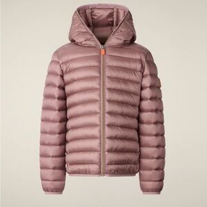 Save The Duck Girls Puffer Jacket Age 10 Misty Rose Hooded NEW